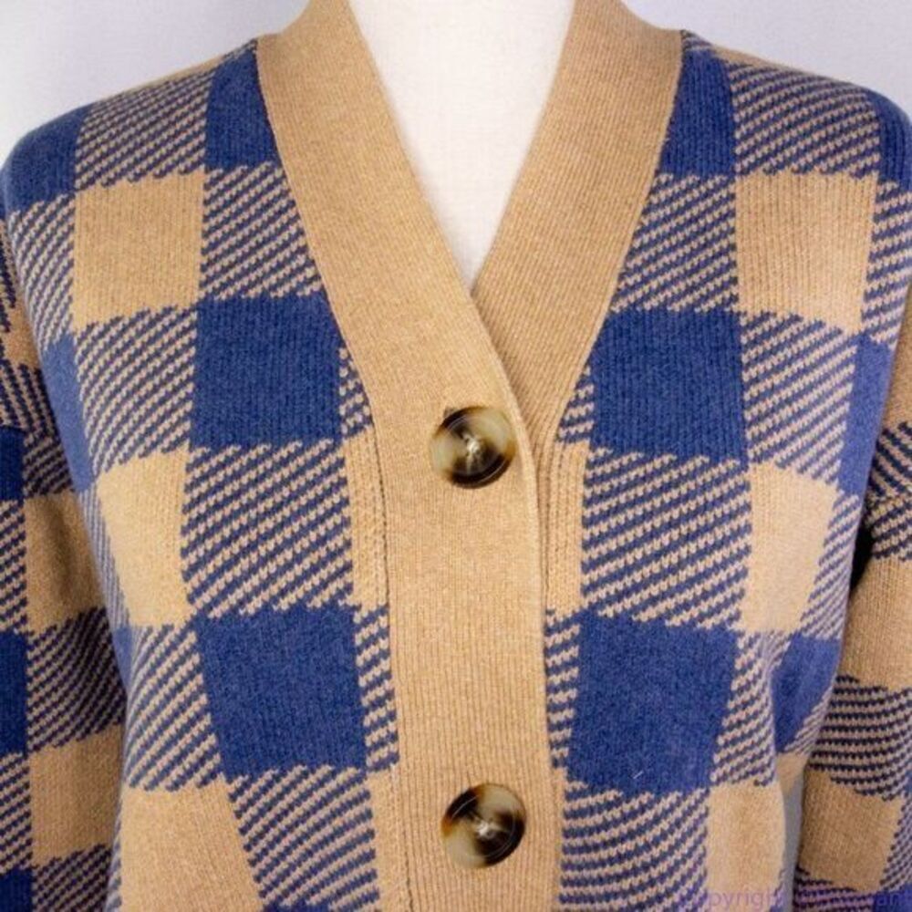 NWT‎ Madewell Bayberry Cardigan Sweater in Buffalo Check, S, Kim Kardashi… - Picture 8 of 16